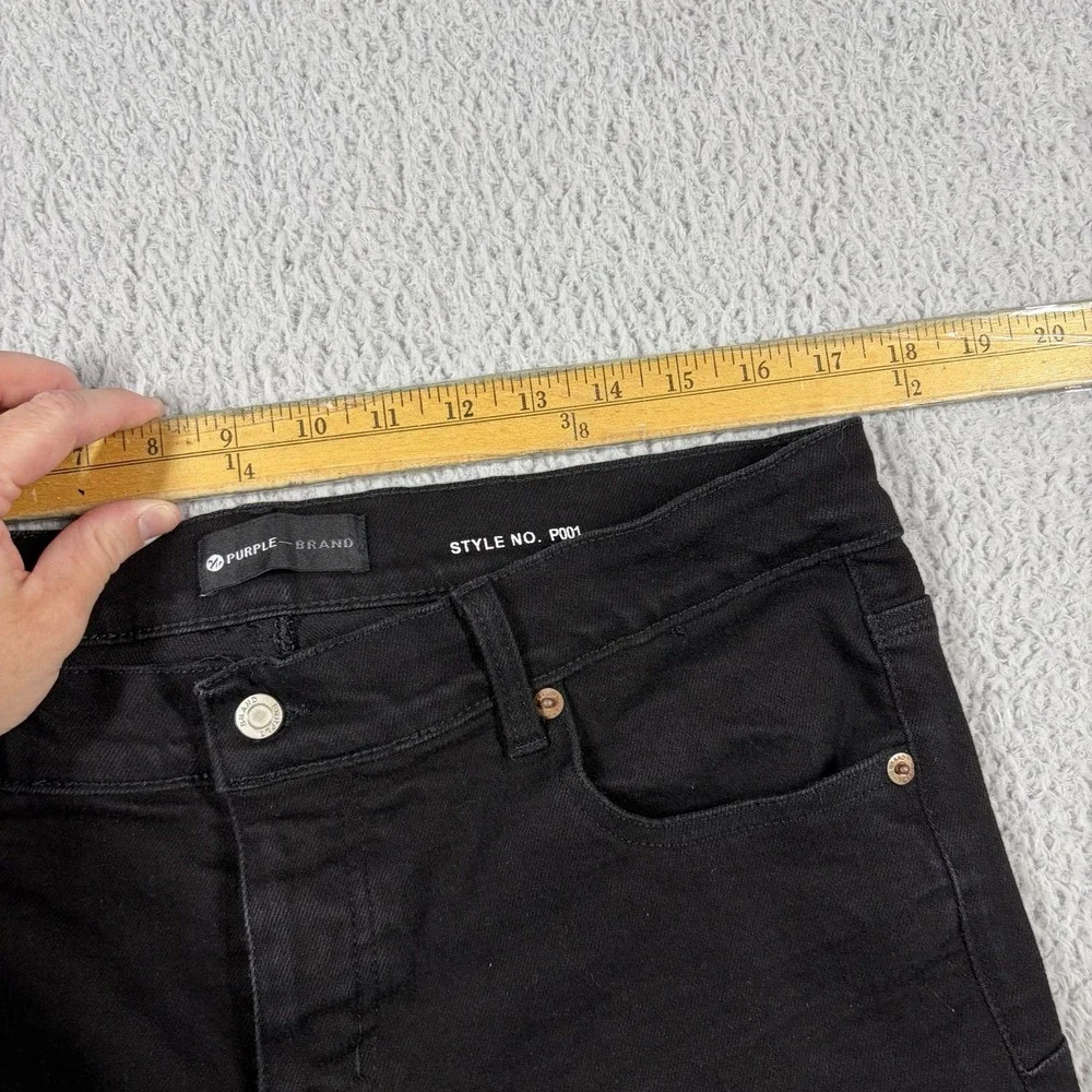 Purple Brand Black Jeans Mens 36x30 P001 Skinny Stretch Lycra